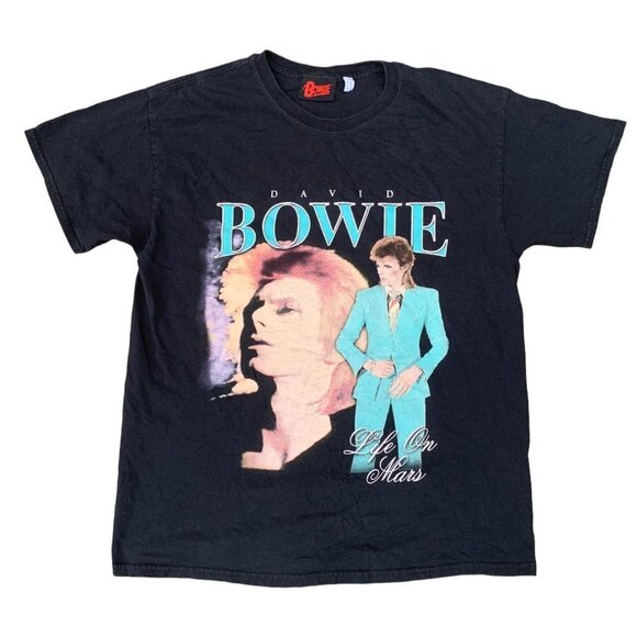 VINTAGE David Bowie Graphic T Shirt Band Shirt Large - Picture 1 of 6